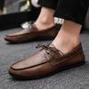 Fashion Moccasin British Style Male Casual Shoe Round Toe Retro Adults Social Summer Sale Elegant Comfortable Luxury Men's Leather Shoes