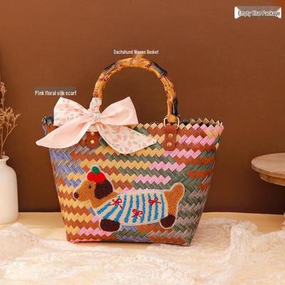 JINGRUIXIANG Dachshund Woven Basket Gift Set