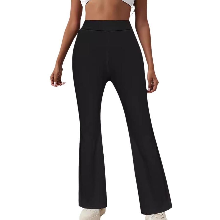 Damen Herbst/Winter Lässige Schlanke Gerippte Baumwollhose Hoher Bund Lange Hose