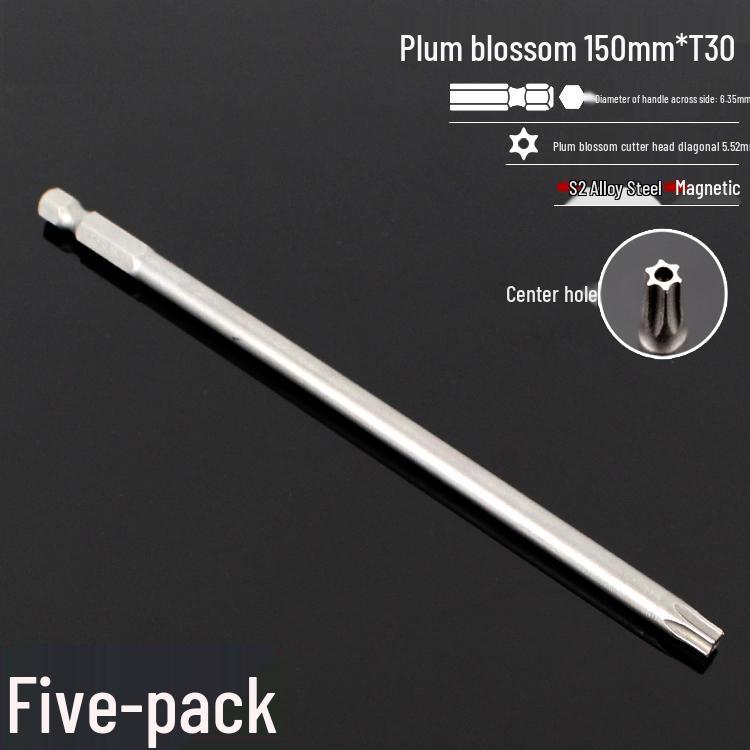 Plum Blossom S2 Magnetic Hex Screwdriver Set - 6.35mm Pneumatic Drill Bit Set