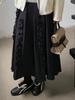 Jiu'er Elegant Korean High-Waisted Lace Pleated Skirt 0714