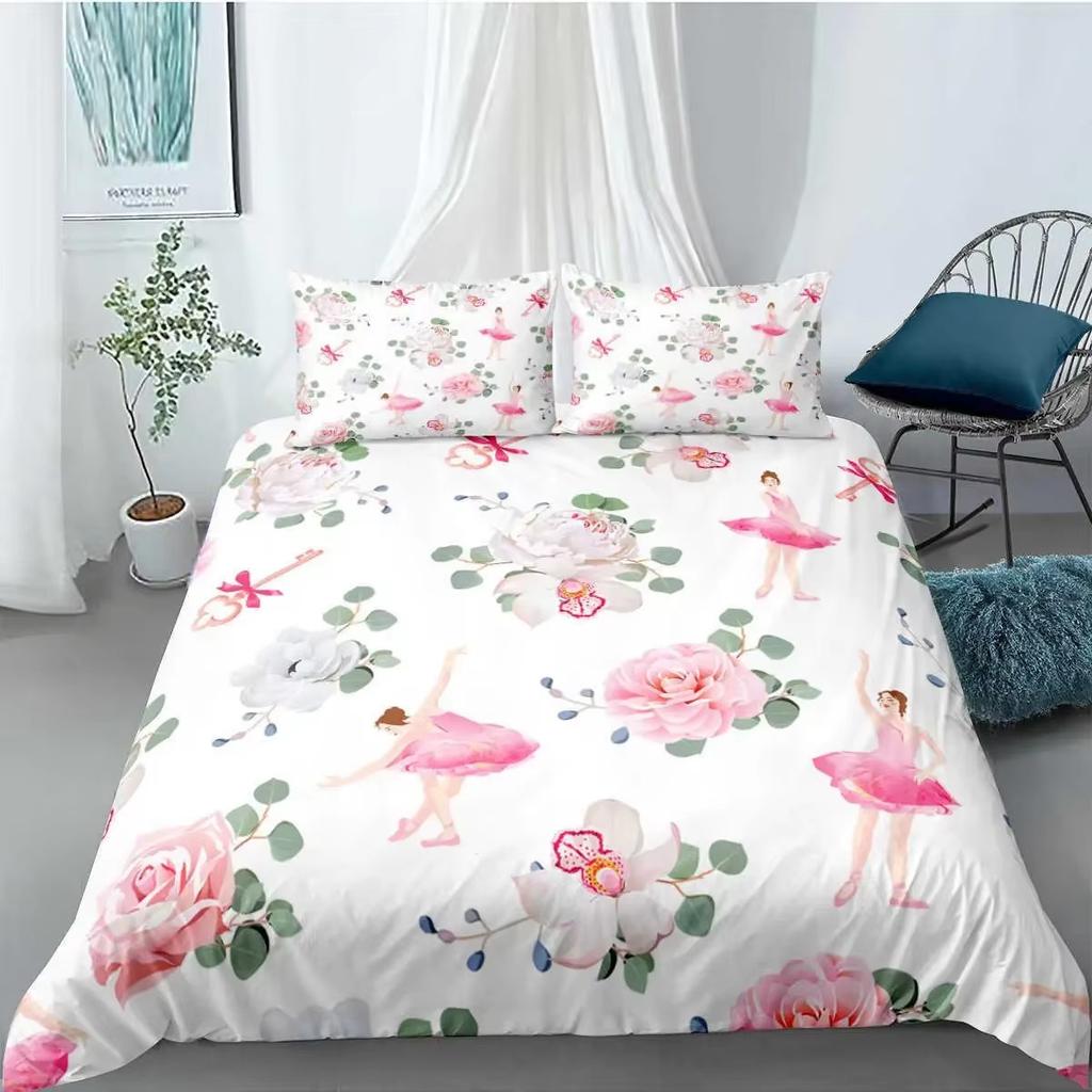 Ballet Girl Down Comforter Set Bedding Set 3-piece Duvet Cover Set