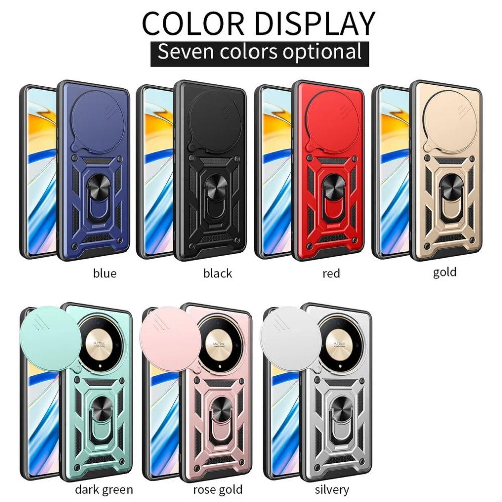 Ochranné pouzdro na fotoaparát pro Honor X8B X9B X7B X6A X5 + X7A X8A X8 X9 X7 X6 Honor 90 Lite 70 50 Armor Hybridní kovový prsten Kryt Fundas