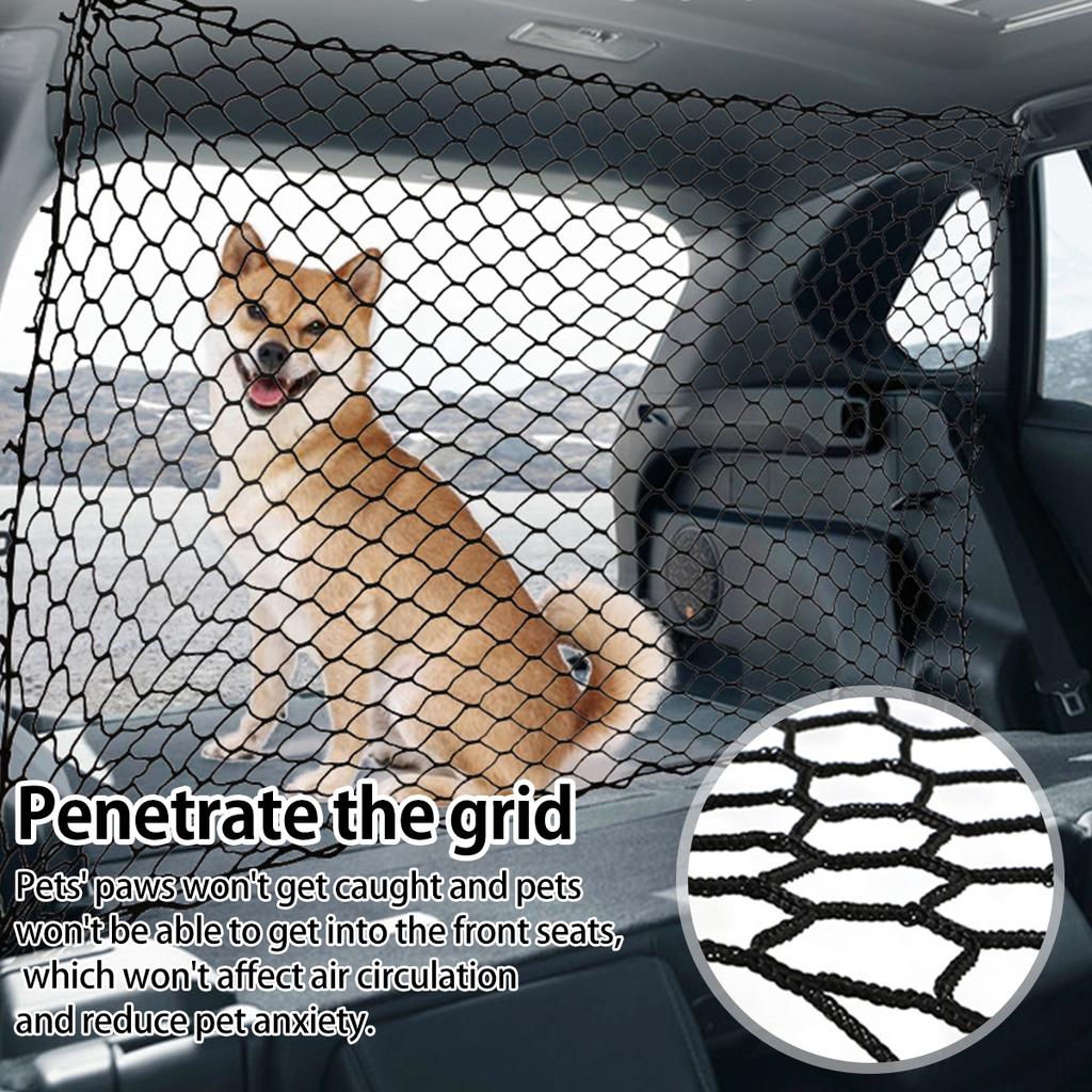Pet Car Barrier Net Elastic Durable Dog Car Safety Barrier Net Foldable Car Dog Fence Barrier Universal Auto with Hooks New 2025