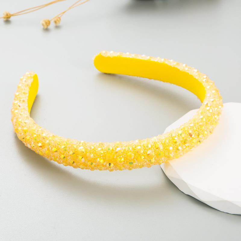

Женский цветной браслет для волос с кристаллами, полный бит, супер сверкающий головной убор OneSize жёлтый