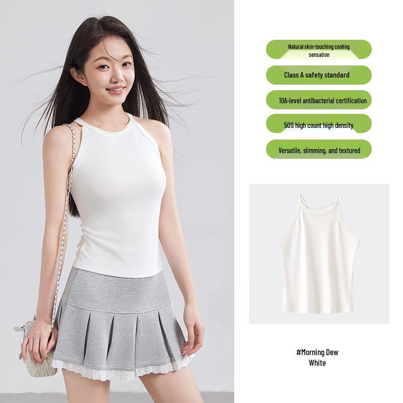Women s Tencel Lyocell Halter Sleeveless Camisole Top L (50-57.5 kg)