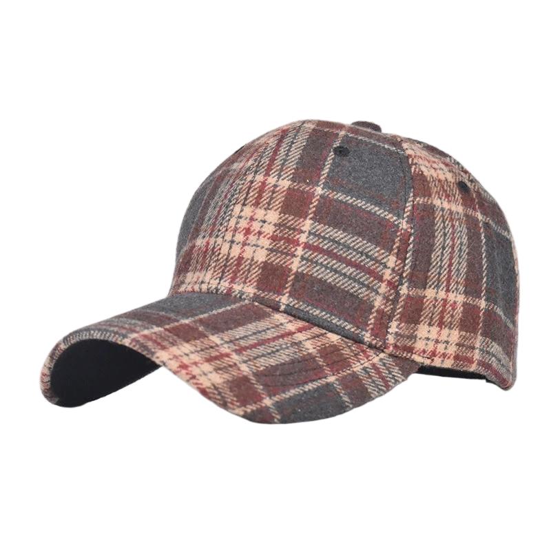 Herbst Winter Hut Herren Frühling Sommer Outdoor Sonnenschutz Visier Klassische Karierte Baseballkappe Hartschalen-Kappe Damenmütze Warme Schirmmütze