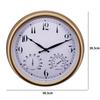 15 Inch Wall Clock Battery Operated Silent Non Ticking with Temperature Humidity Meter Suitable for Indoor Outdoor Use