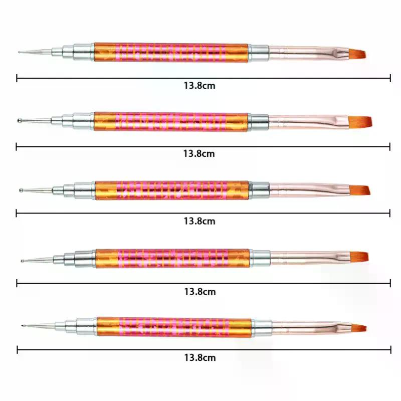 5Pcs Nails Art Dotting Pen Nails Brushes For Nails Art Accessories Tools Kits Nail Supplies For Professionals Manicure Set
