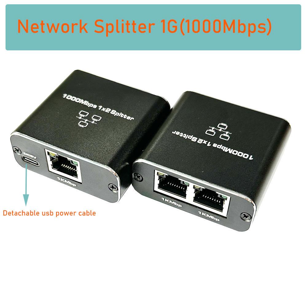 RJ45 Gigabit Network Cable Splitter 1-to-3 Adapter for Broadband Routing