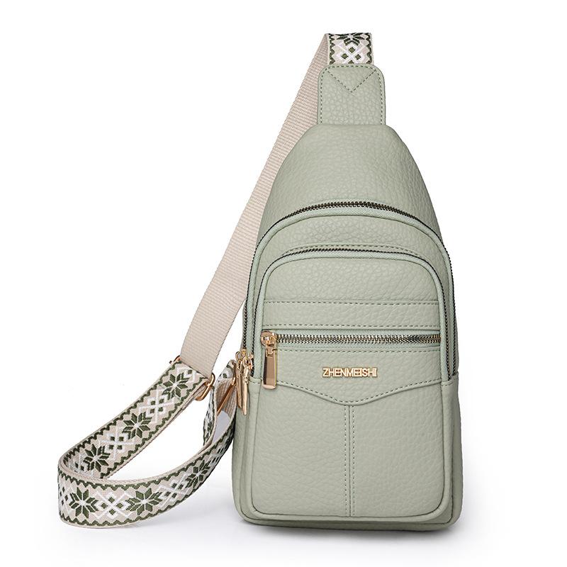 Měkká kožená náprsní taška Dámská crossbody taška Barevná taška přes rameno Sportovní taška přes rameno Dámská náprsní taška