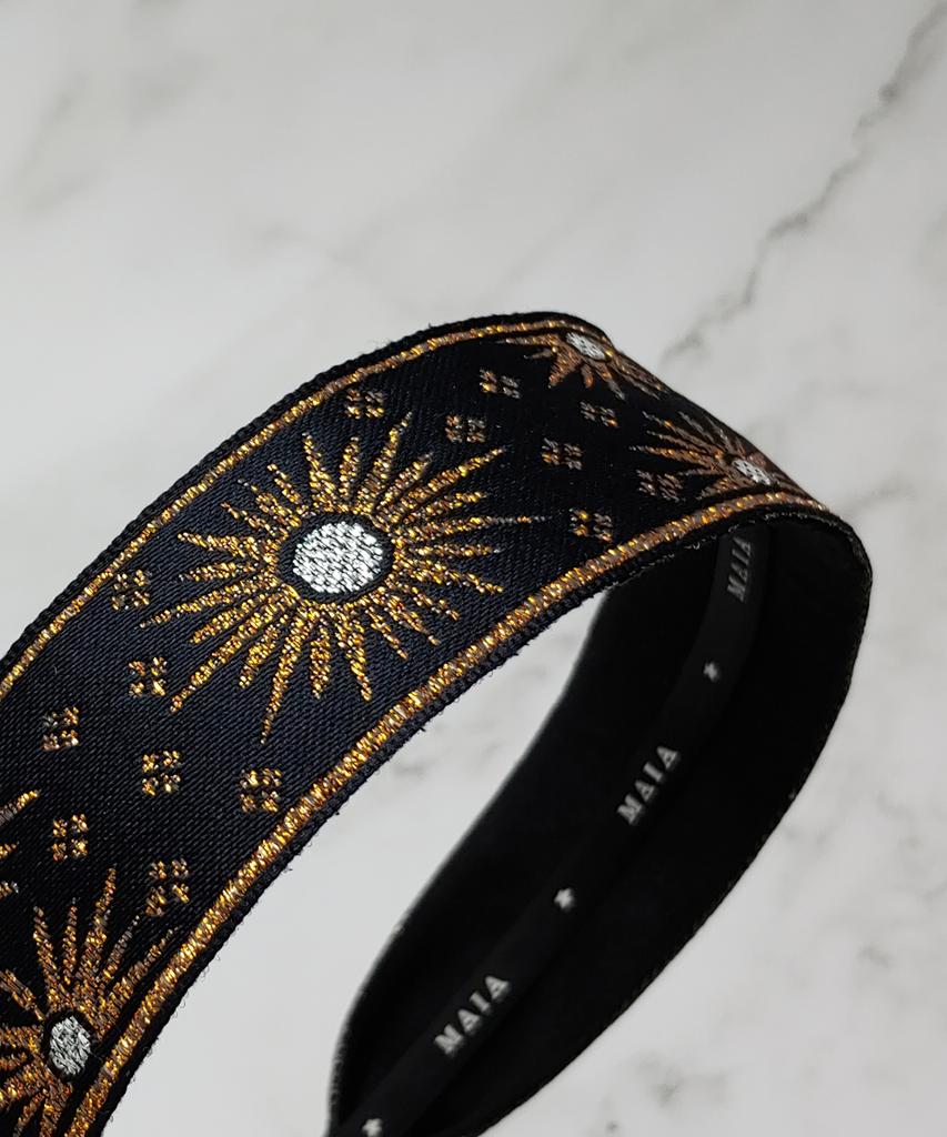Maia Retro Pearl Headband - Brown