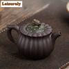 181ml Vintage Yixing Purple Clay Teapots Handmade Insect Interest Chrysanthemum Petals Pot Raw Ore Mud Kettle Zisha Tea Set Gift