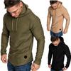 Men S Slim Fit Solid Hooded Long Sleeve Raglan T Shirt