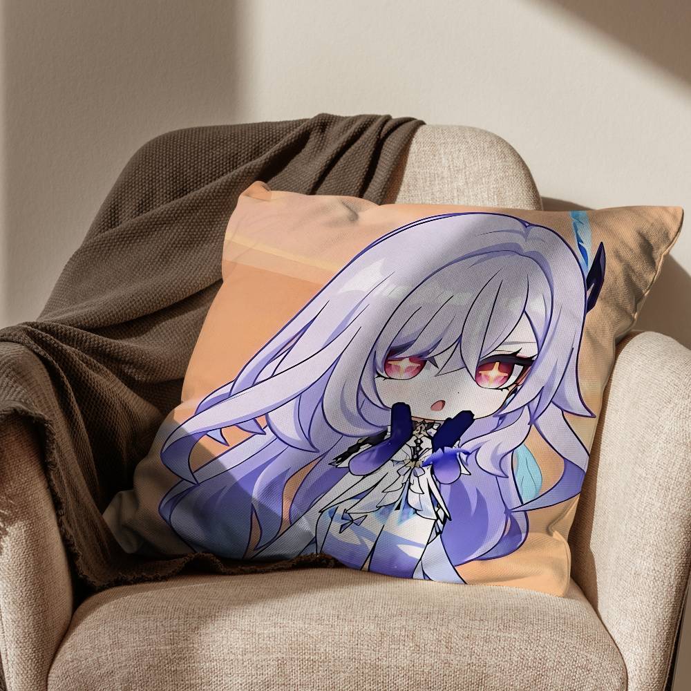 Skirk Columbina Genshin Impact Cushion Cover Suitable For Sofa Car Bedroom Office Cushions Decorative Pillow Case