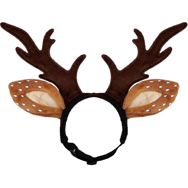 KUDES Dog Cat Christmas Reindeer Antlers Headband Classic Adjustable Elk Hat Headwear Pet Deer Cospaly Costumes Accessories (M(for Small Medium