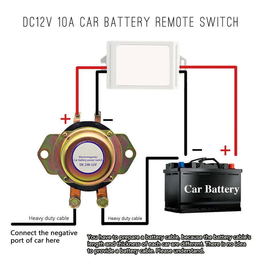 Universal 12V Car Battery Switch 2Pcs Wireless Remote Control Manual Control Dis
