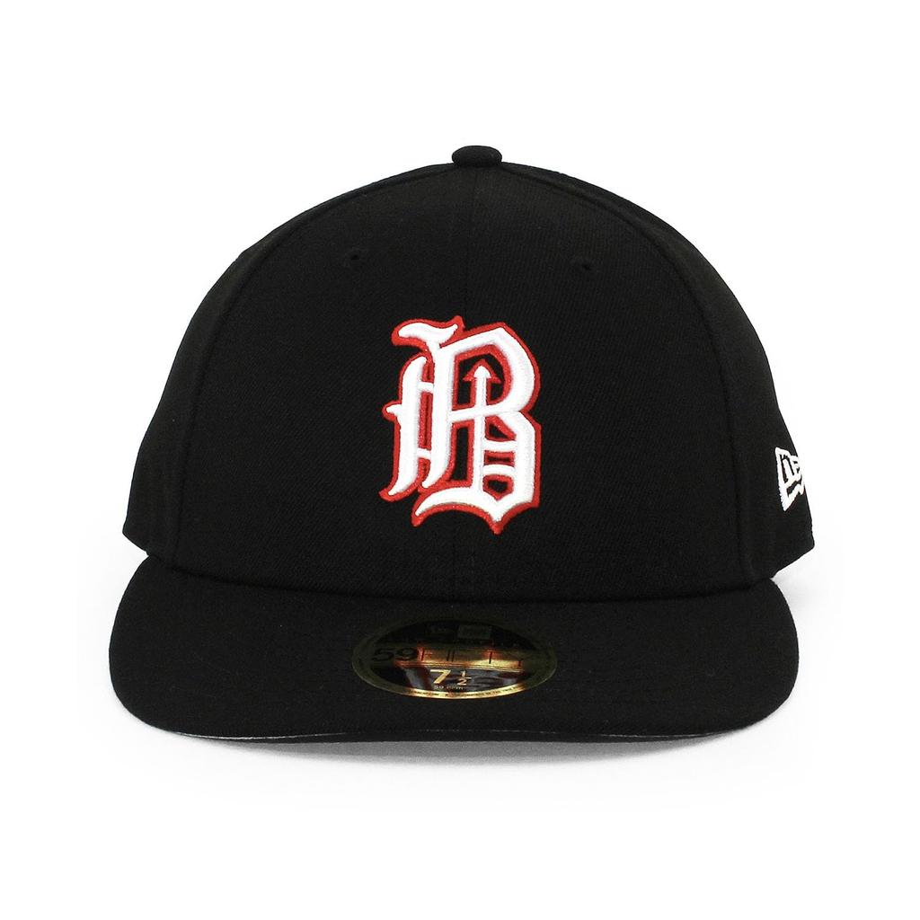 Minor League New Era Cap 59FIFTY Birmingham Barons MiLB ON-FIELD HOME LC LOW CROWN FITTED CAP LP BIRMINGHAM BARONS Hat 5950 MINOR LEAGUE Black WHITE