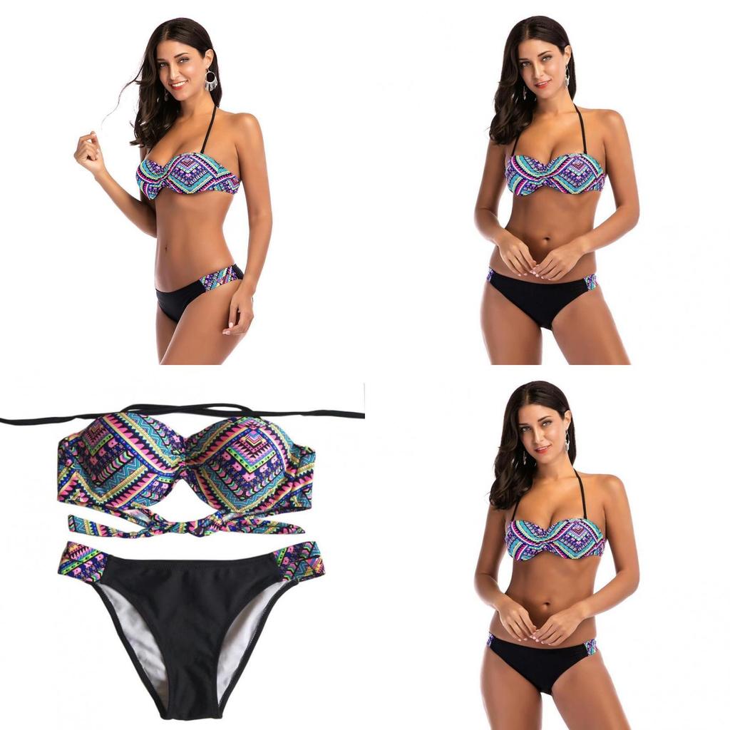 Retro Summer Beach Striped Print Swimwear With Premium Quality Fabric And Timeless Design