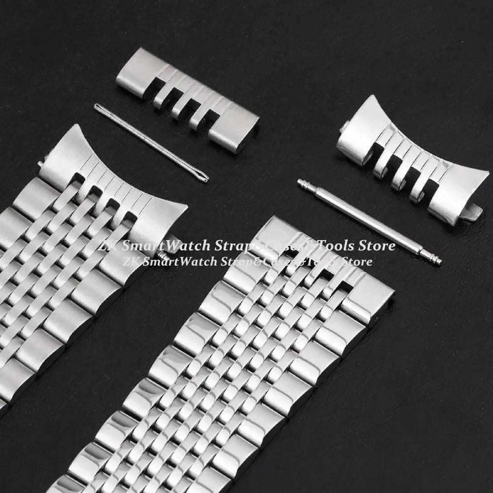 Curved End Stainless Steel Watch Strap 18mm 20mm 22mm for Jubilee Bracelet for Rolex Band Steel Strap Folding Buckle Accessories