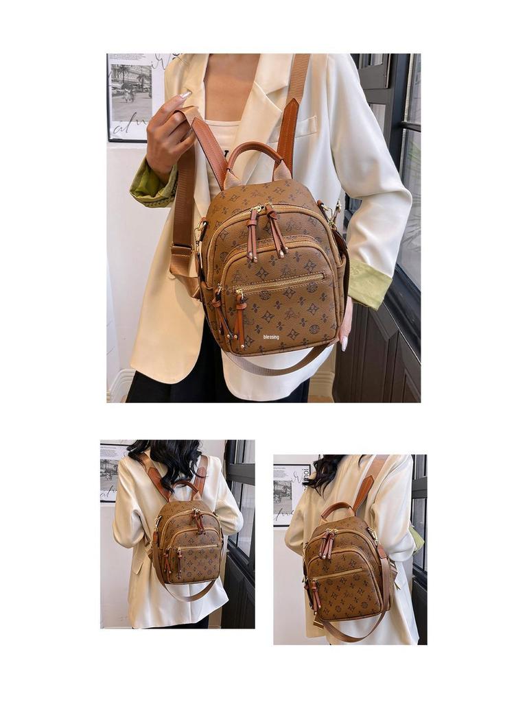 Dámský batoh s retro potiskem: Stylový, Velkokapacitní, Třícestný Módní pro Cestování a Výlety