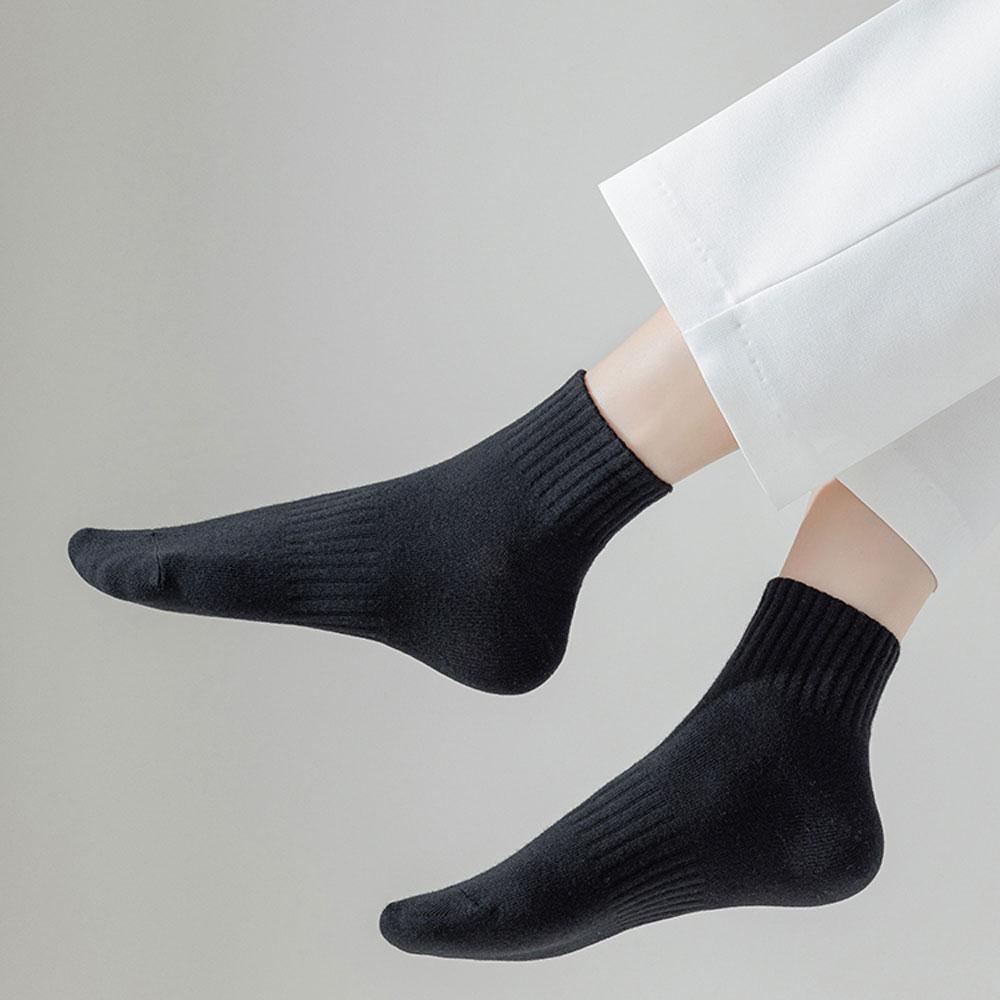 5 Paar Damen weiße Socken aus Baumwolle, rutschfeste Sportsocken, Y2k, Harajuku, Lolita, kurze Socken, Set