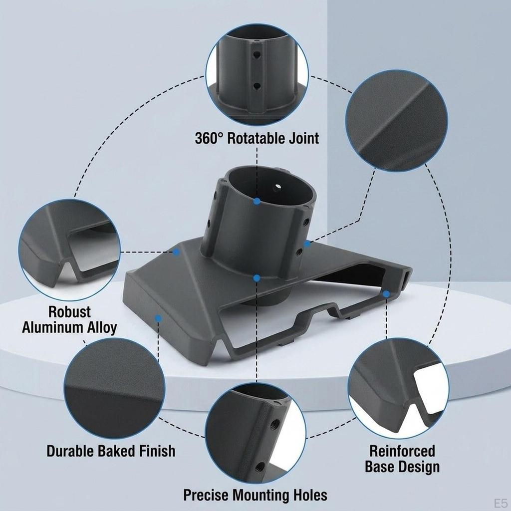 Satellite Pipe Adapter Mounting Aluminum Alloy Windproof Signal Bracket Roof Mount Kit