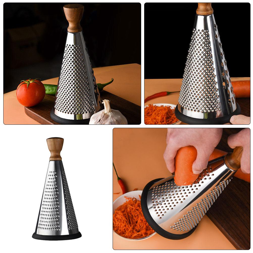 9 Inch Household Grater Stainless Steel Cone Cheese Grater with Ergonomic Handle for Kitchen Vegetable Shredder