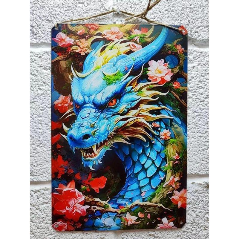 Dragon Metal Wall Art, Mythological Creature Decor Sign