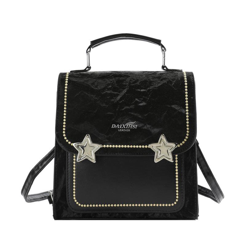 

Сумка Premium sense small для женщин 2024 года, новый универсальный рюкзак, портативный, корейская версия студенческой моды, сумка на одно плечо с косым креплением чёрный