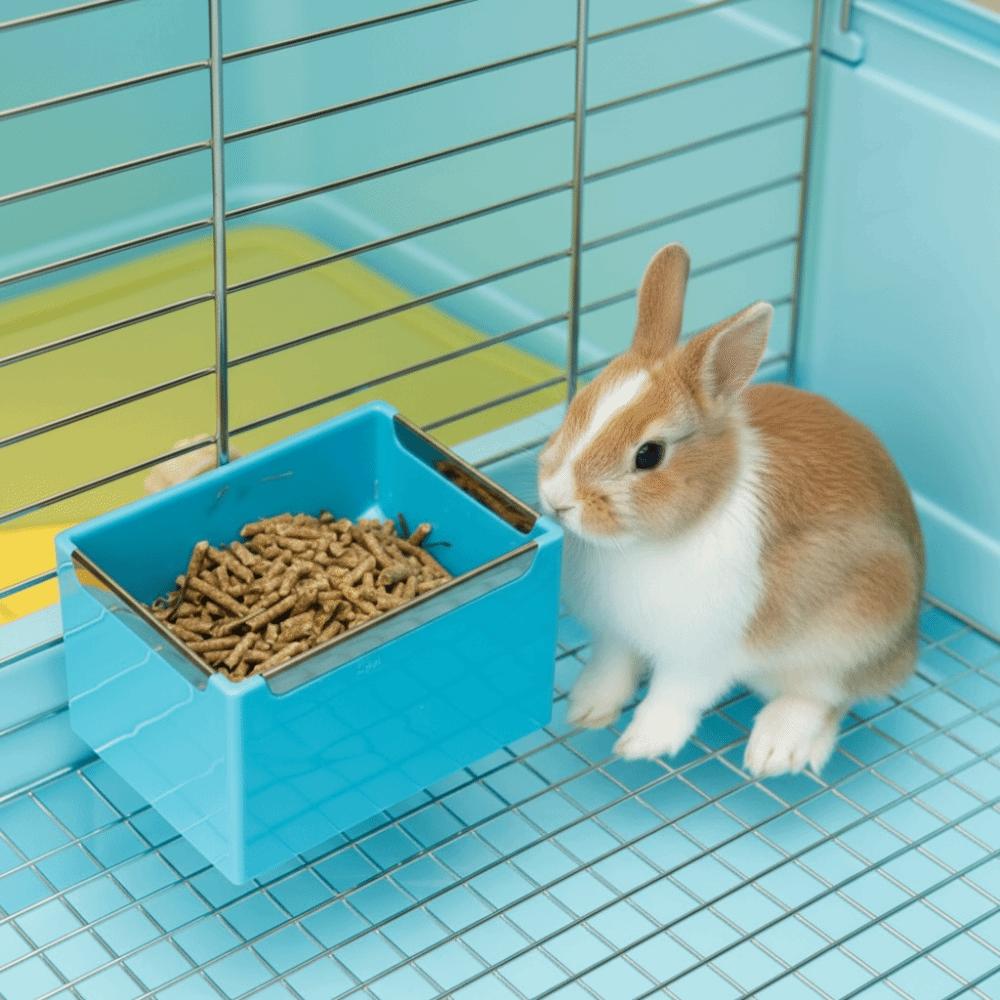 No Spill Rabbit Hanging Feeder Wall Mount Hamster Hanging Bowl Bunny Hay Feeder Cage Accessory