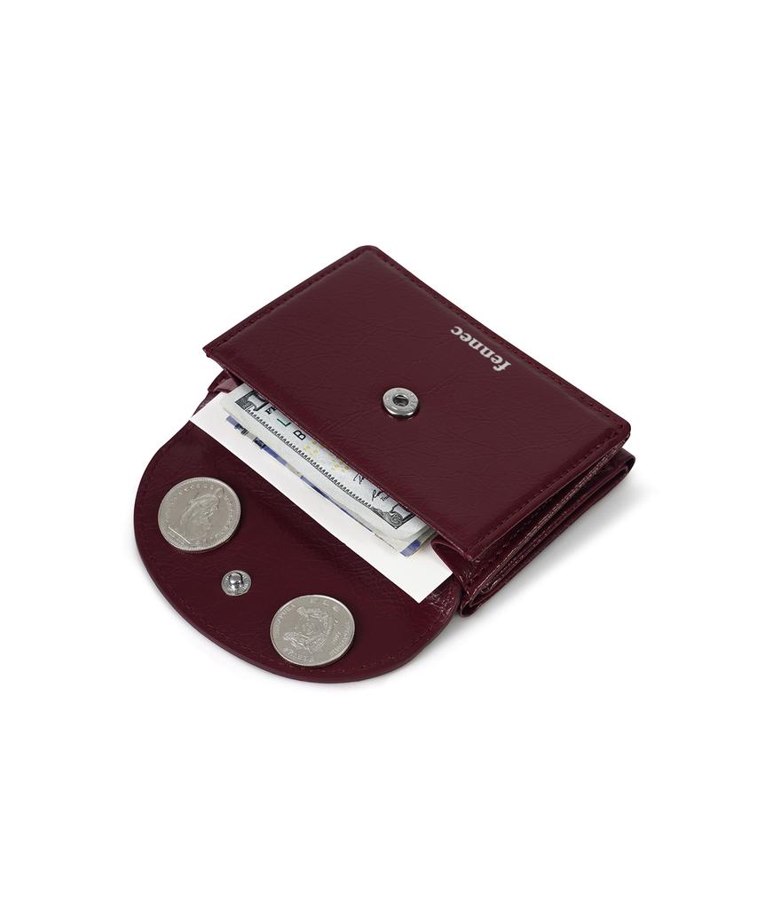 Fennec Crinkle Halfmoon Mini Wallet - Deep Cherry