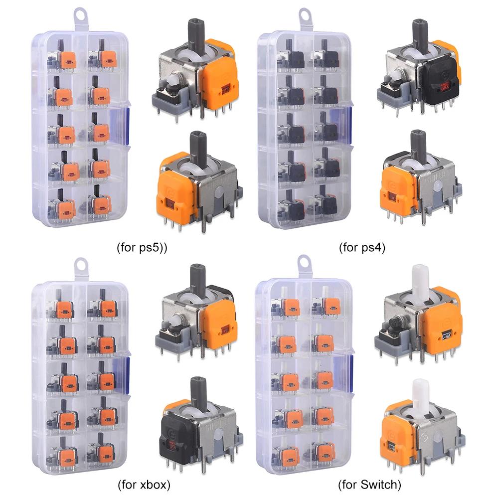 10Pcs 3D Hall Effect Joystick Adjustable No Drifting Thumbsticks Module Repair Parts Game Machine Hand Switch for XBox/Switch