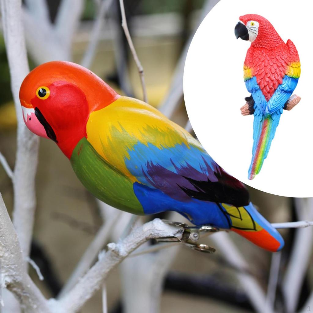 Resin Wall Bird Statue Birds Art Lawn Figurine Animal Ornament for Garden