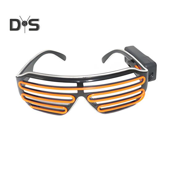 Óculos de sol de LED com fio de El, óculos de sol de neon para festa de rave, óculos de sol com obturador piscante, fantasias brilhantes de DJ para festivais de música dos anos 80