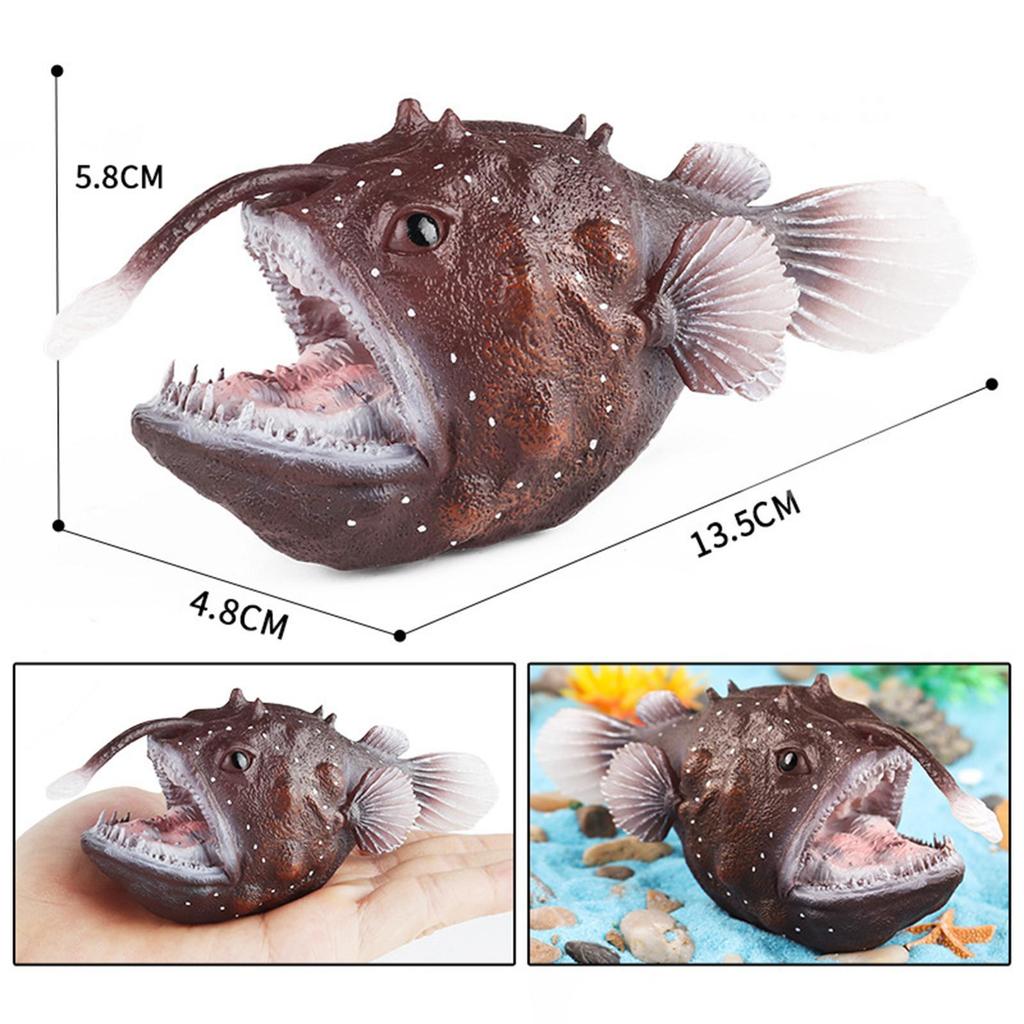 Angler Fish Figures Simulated Marine Animal Toy Model Small Realistic Goosefish for Birthday Gift