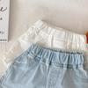 Girls' Denim Ruffle Edge Summer Shorts 2024 Kids' Clothing 