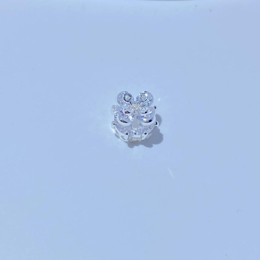 14K Gold-Plated Clover Zircon Spacer Bead Pendant for DIY Jewelry