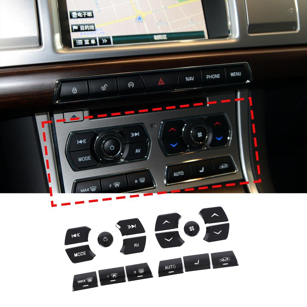 For Jaguar XF XJ 2008- Car AC Gear Switch Repair Decals aluminum alloy Button Stickers Car Accessories Interior