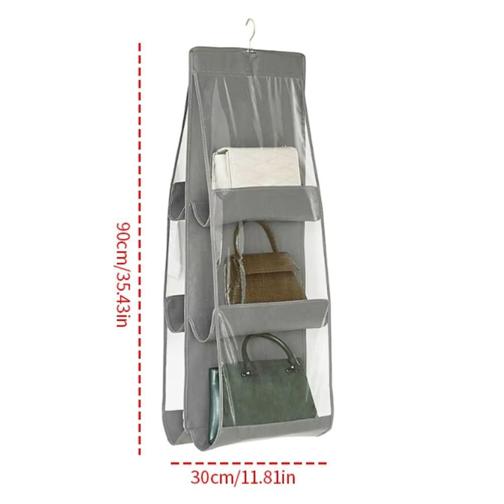 1Pcs Gray Hanging Handbag Organizer Waterproof Clear Sundry Bag New Storage Bag  Door Wall