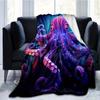 Mysterious Octopus Throw Blanket, Ocean Animal Blanket for Sofa Bed Travel Camping Home Decor