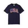USA Flag Graphic T-Shirt | American Flag Typography, Patriotic Tee
