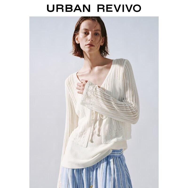 Women s Hollow Pattern Knit Cardigan Jacket S грязно-белый