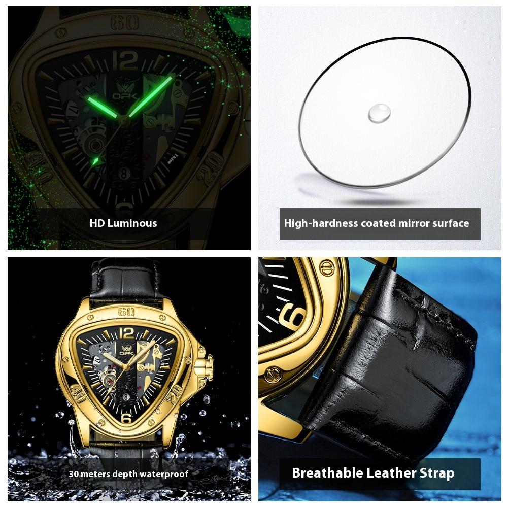 OPK Watch Men's Casual Triangle Large Dial Quartz Watch Men's
