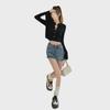 Hong Kong Retro High-Waist Denim Skirt: Summer 2023 Petite Slimming Short Skirt for Women