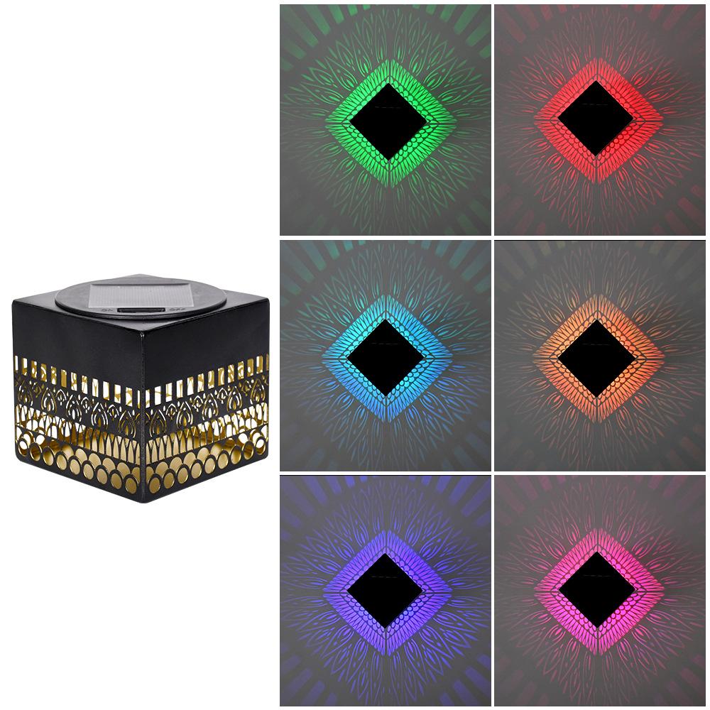 Outdoor Solar Rainproof Wrought Iron Projection Light: Garden Wall & Fence Atmosphere Lamp