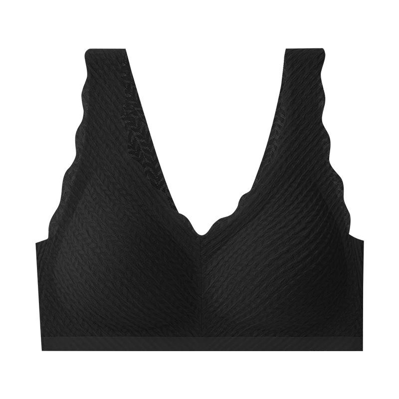 

Кружевной топ-бюстгальтер, беспроводной бюстгальтер, дышащая красивая спина, собранный без следа бюстгальтера M чёрный