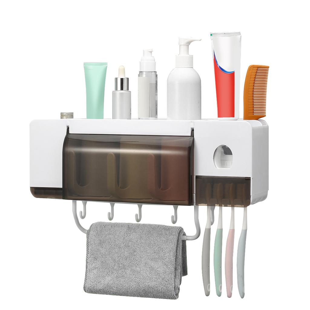 Toothbrush Holder Wall Mounted with Toothpaste Dispenser4 Cups Holder Stand Toothbrush Holder Wall Mounted with Toothpaste Dispenser4 Cups Holder Stand