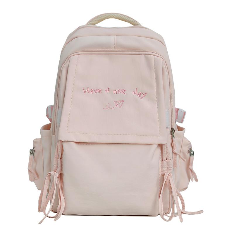 Schoolbag Korean Backpack Women's 1011 New Simple and Sweet Large-capacity Computer Backpack Lightweight Junior High School Backpack Tide