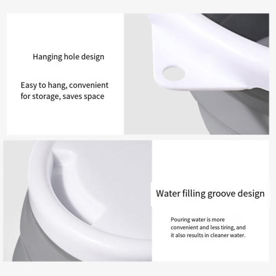 10L Foldable Water Bucket with Handle Portable Lightweight Multifunctional Outdoor Camping Fishing Car Washing Collapsible Water Storage Pail